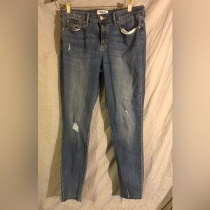 Levi's Denizen Women's Distressed Mid Rise Waist Skinny Blue Jeans